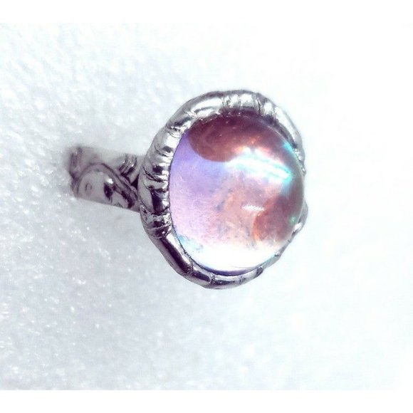 Rainbow orb Ring handmade adjustable Gothic metalwork - Picture 6 of 12